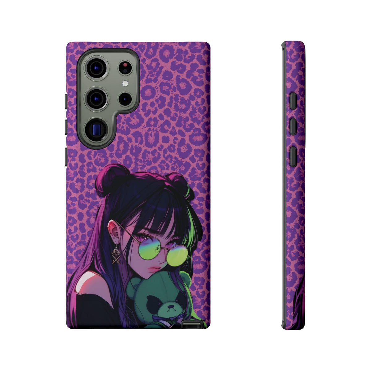 Purple Pink Leopard Kz iPhone, Galaxy and Google Tough Cases