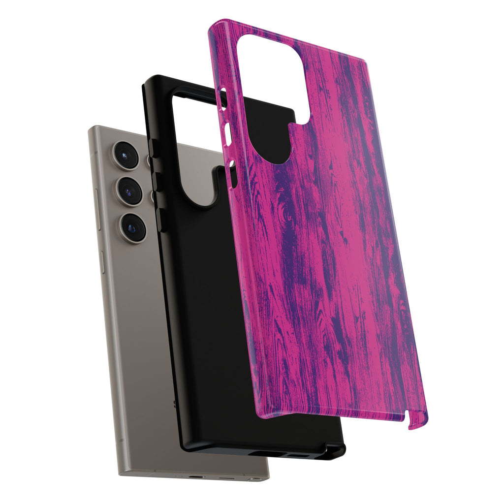Pink Purple Wood Tough Phone Case iPhone, Galaxy, or Google Pixel