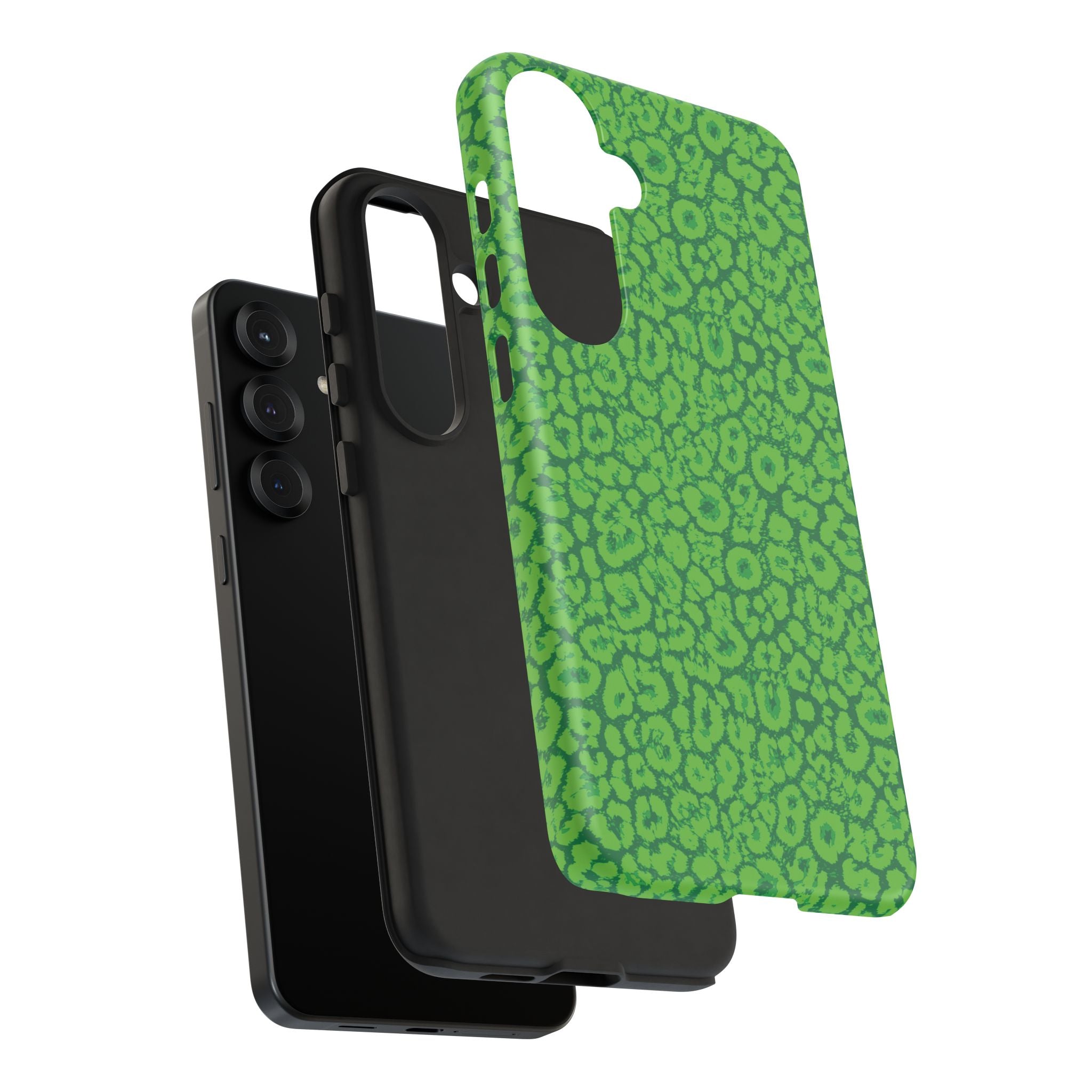 Neon Green Leopard Tough Phone Case for iPhone, Galaxy, or Google Pixel