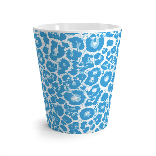 Blue Leopard Print Latte Mug