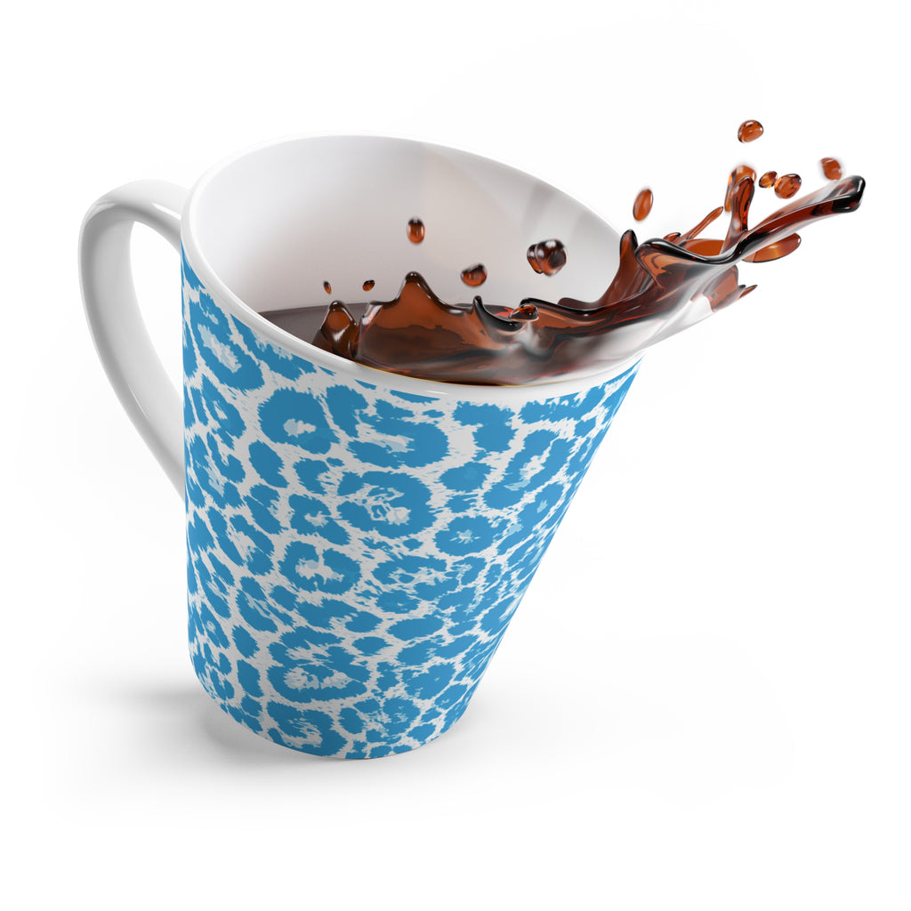 Blue Leopard Print Latte Mug