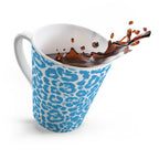 Blue Leopard Print Latte Mug