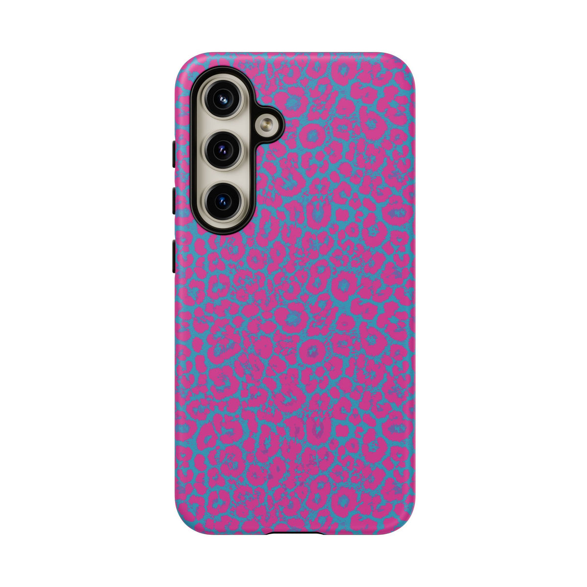 Pink Blue Leopard Tough Phone Case iPhone, Galaxy, or Google Pixel
