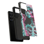 Neon Pink Skeleton (Black) Tough Phone Case for iPhone, Galaxy, or Google Pixel