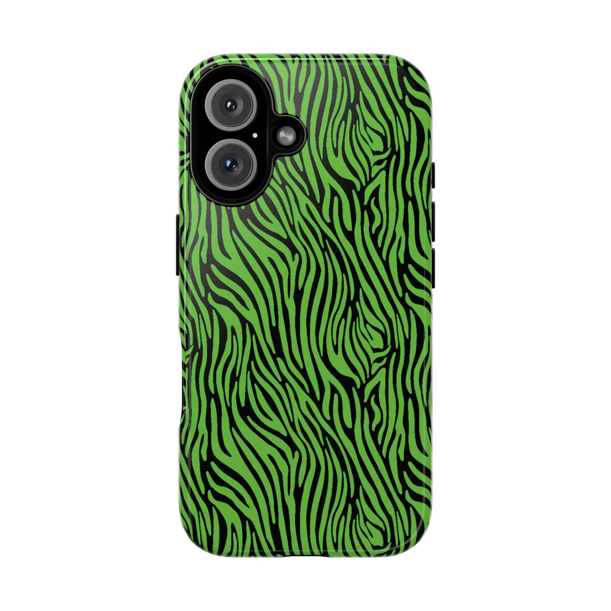 Neon Green Zebra Tough Phone Case iPhone, Galaxy, or Google Pixel