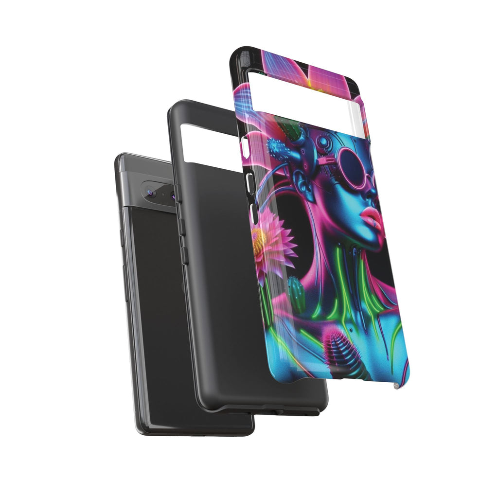 Neon Androgen Cactus Flower Tough Phone Case for iPhone, Galaxy, or Google Pixel