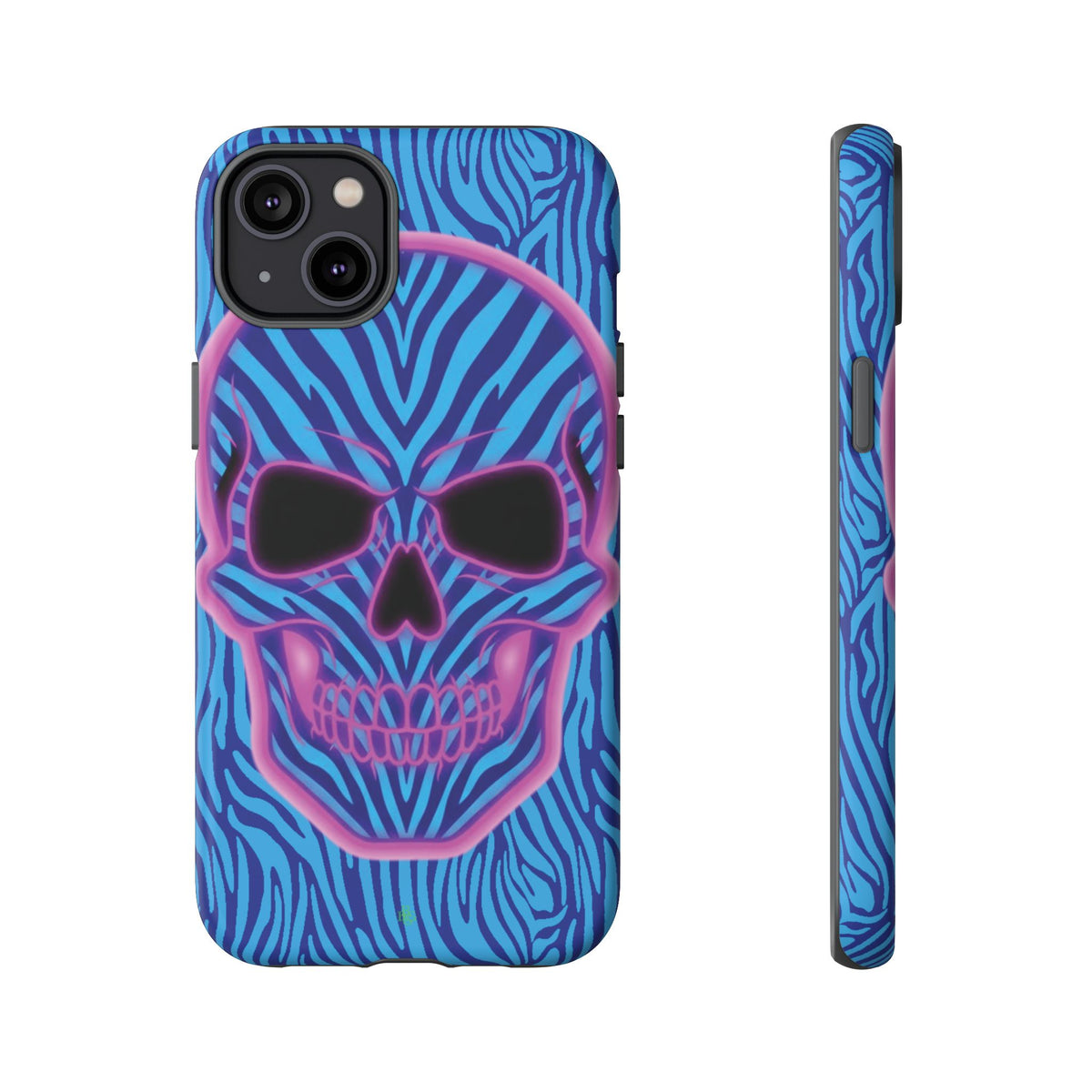 Neon Zebra Skull Tough Phone Case for iPhone, Galaxy, or Google Pixel