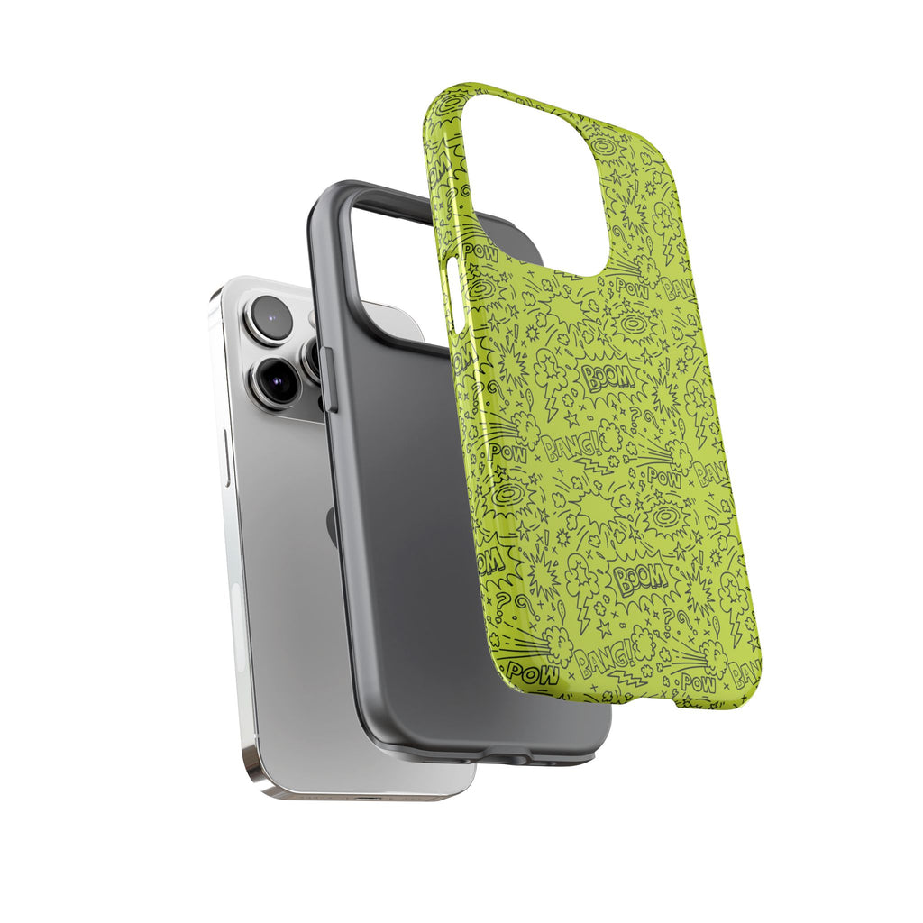 Neon Lime Wow Tough Case for iPhone, Galaxy, or Google Pixel