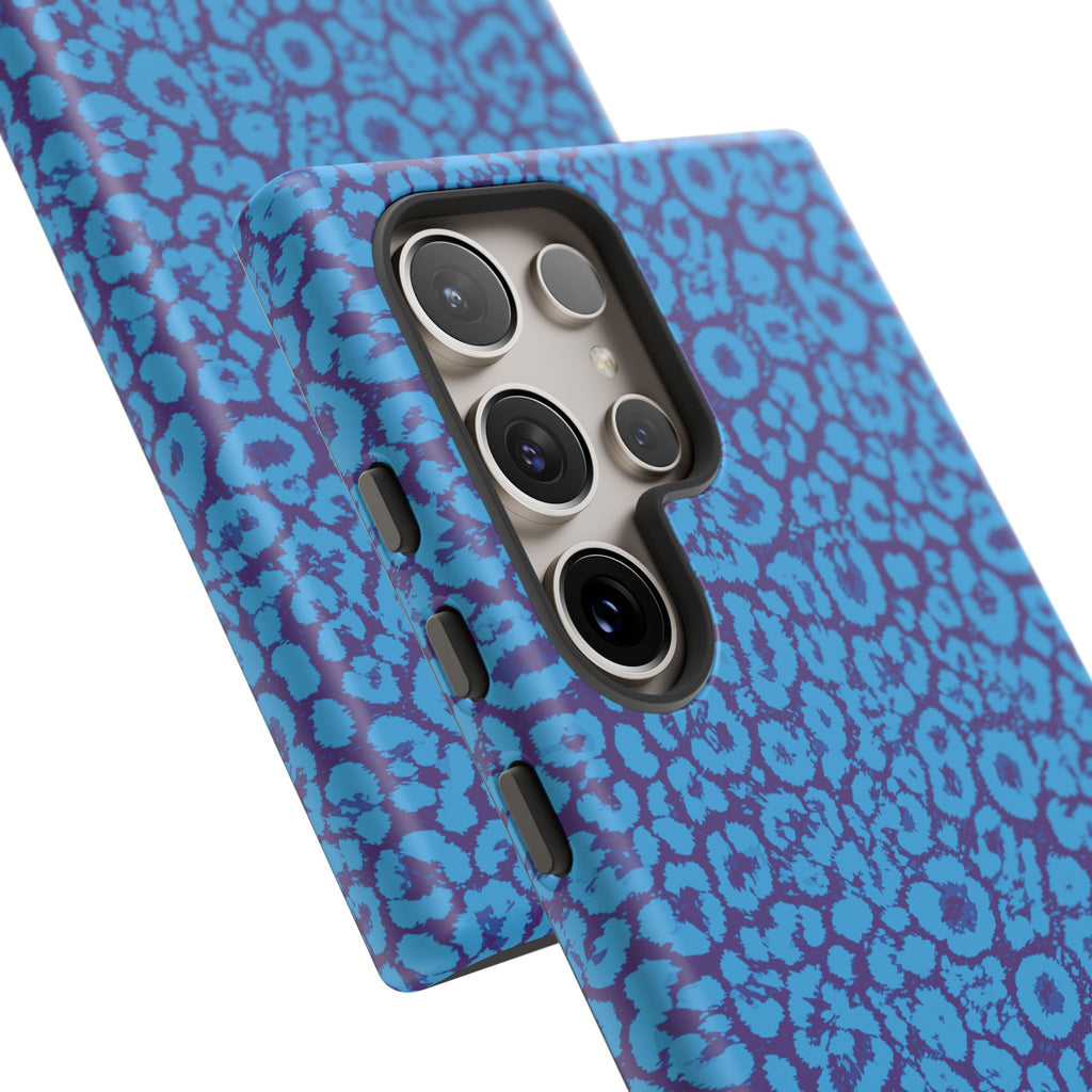 Blue Purple Leopard Tough Phone Case iPhone, Galaxy, or Google Pixel