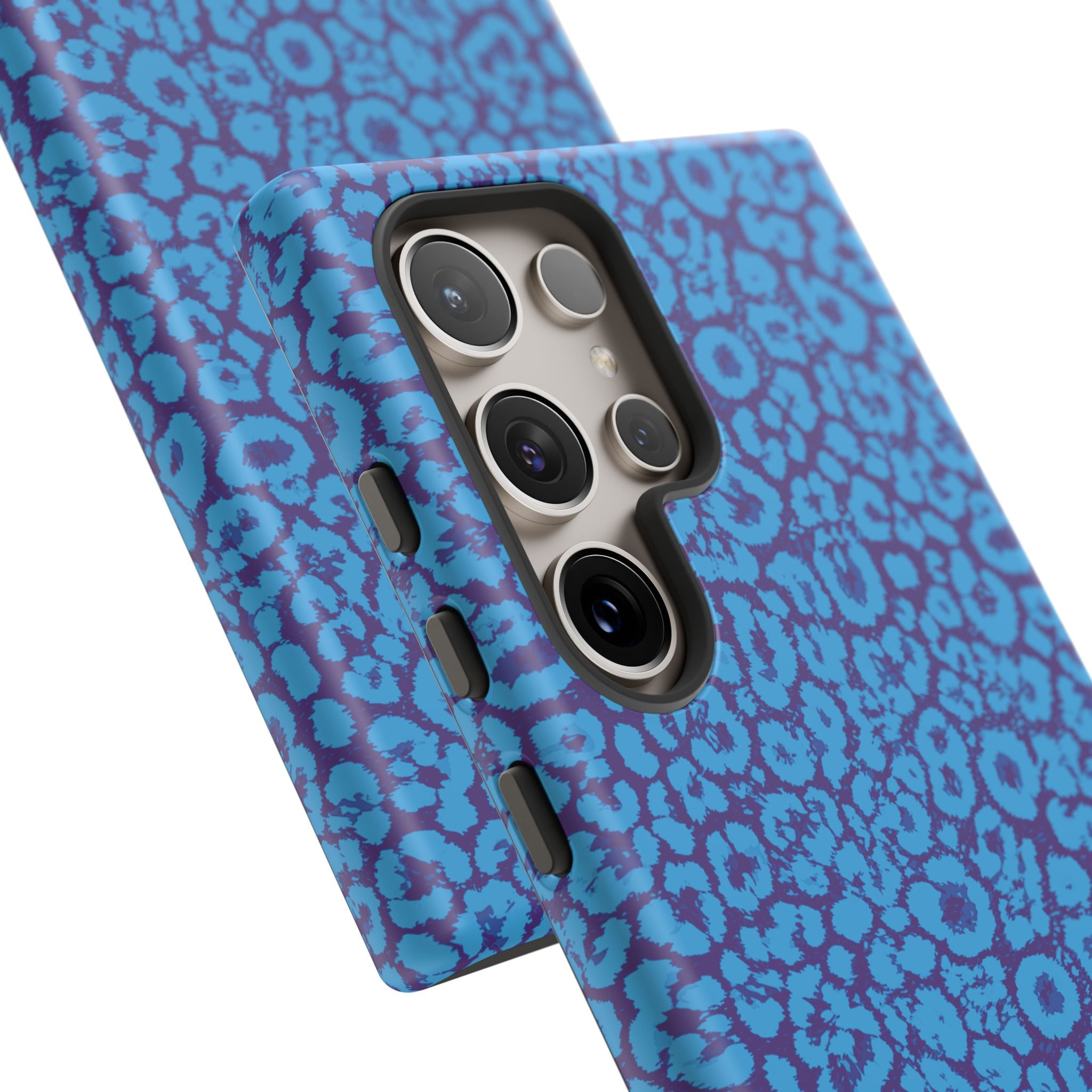 Blue Purple Leopard Tough Phone Case iPhone, Galaxy, or Google Pixel