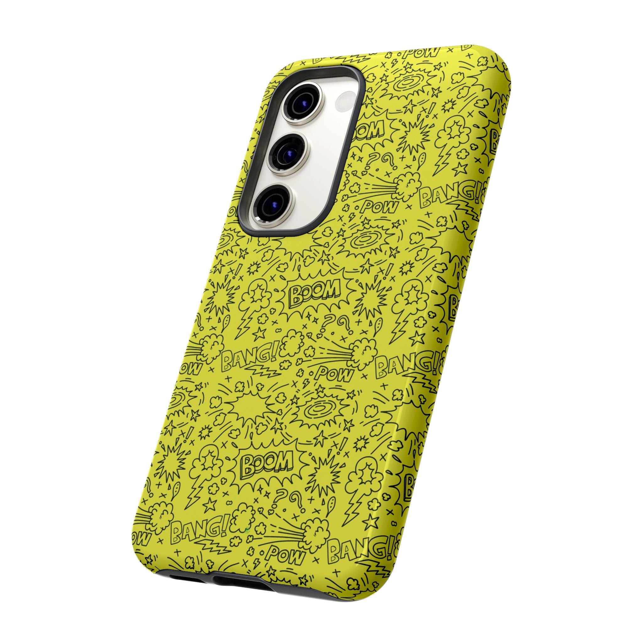 Neon Yellow Wow RG Tough Phone Case for iPhone, Galaxy, or Google Pixel