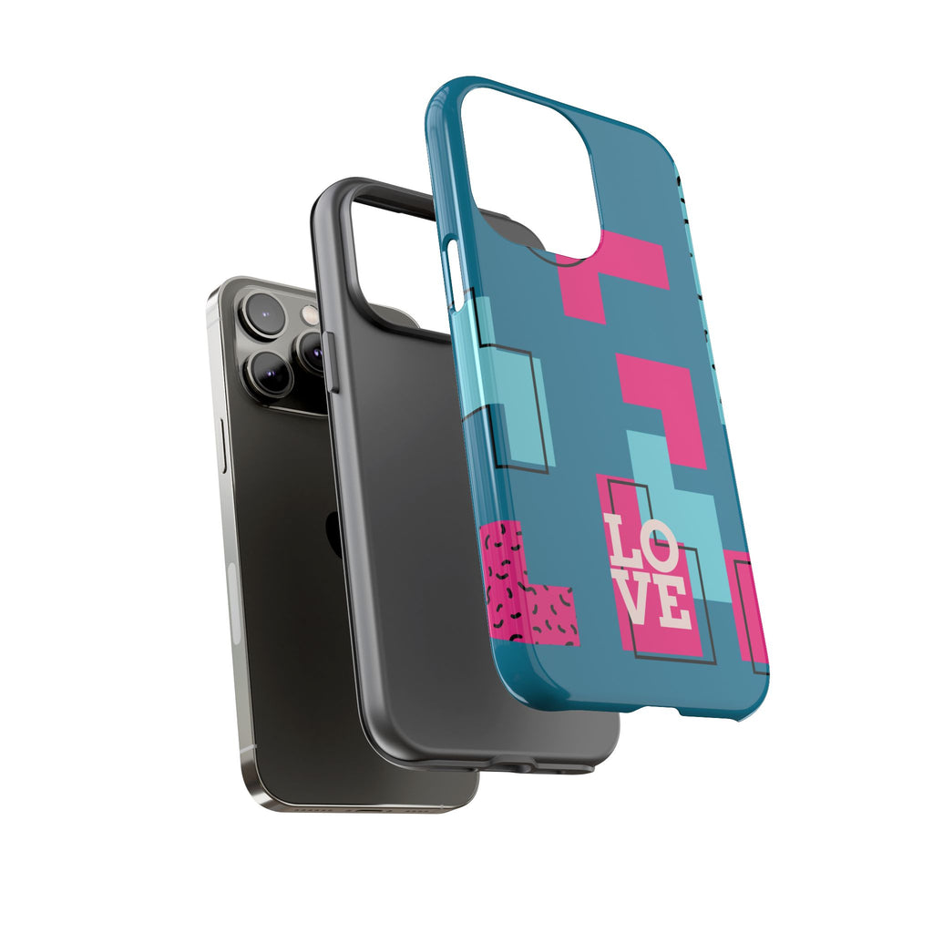 LOVE Teal Green Tough Phone Case for iPhone, Galaxy, or Google Pixel