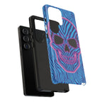 Neon Zebra Skull Tough Phone Case for iPhone, Galaxy, or Google Pixel