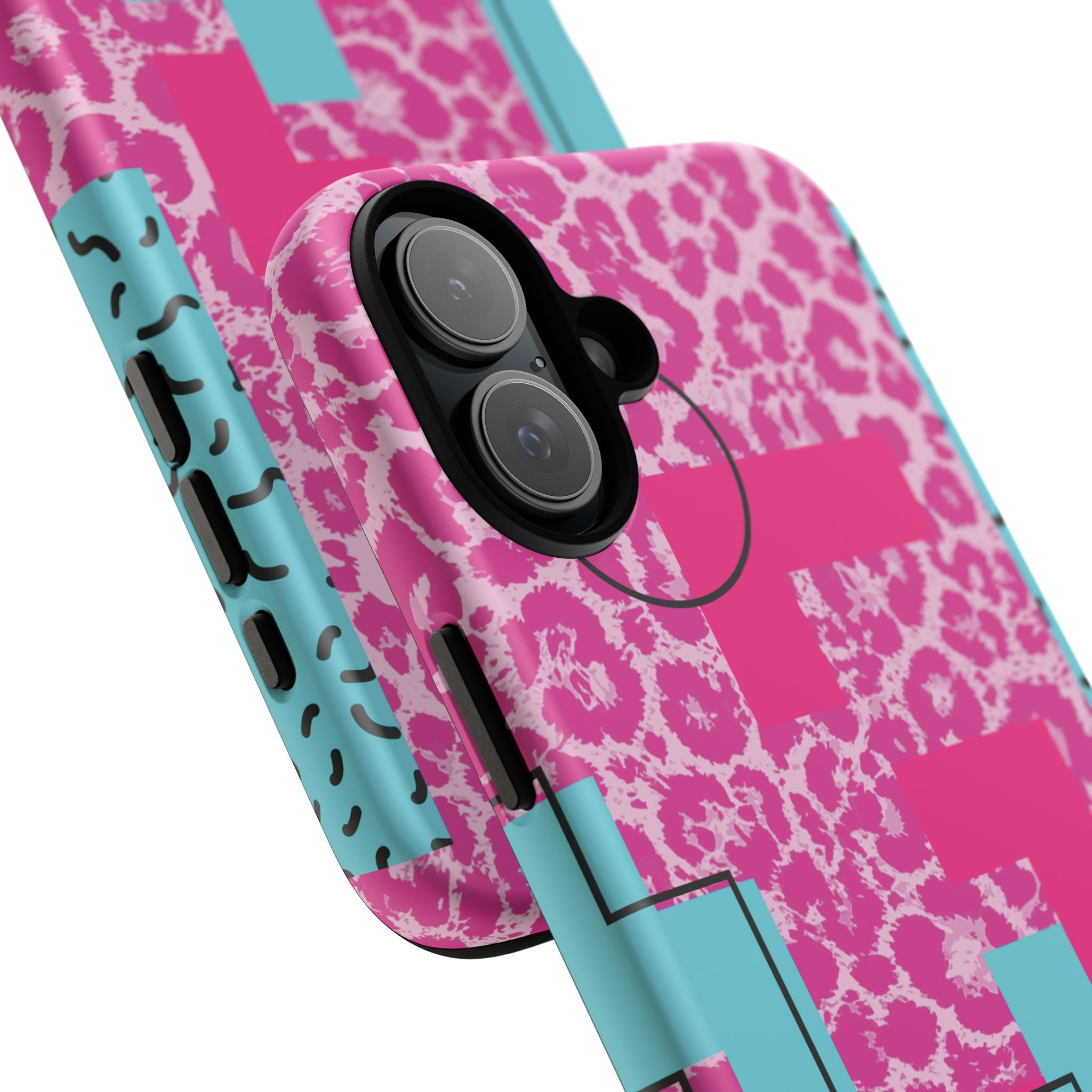 Retro Love Pink Leopard RG Tough Phone Case for iPhone, Galaxy, or Google Pixel