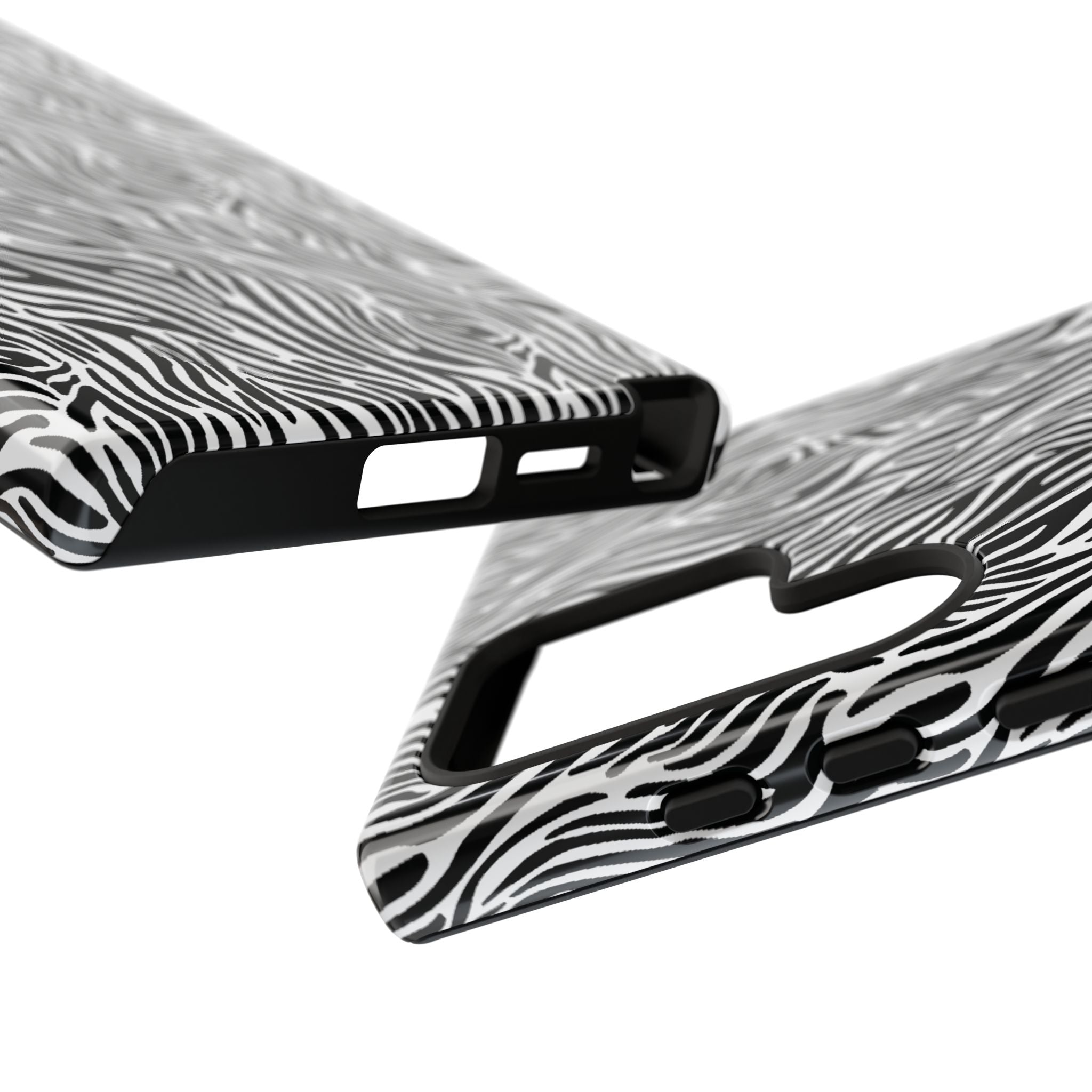 Black and White Zebra Print Tough Case iPhone, Galaxy and Google Pixel