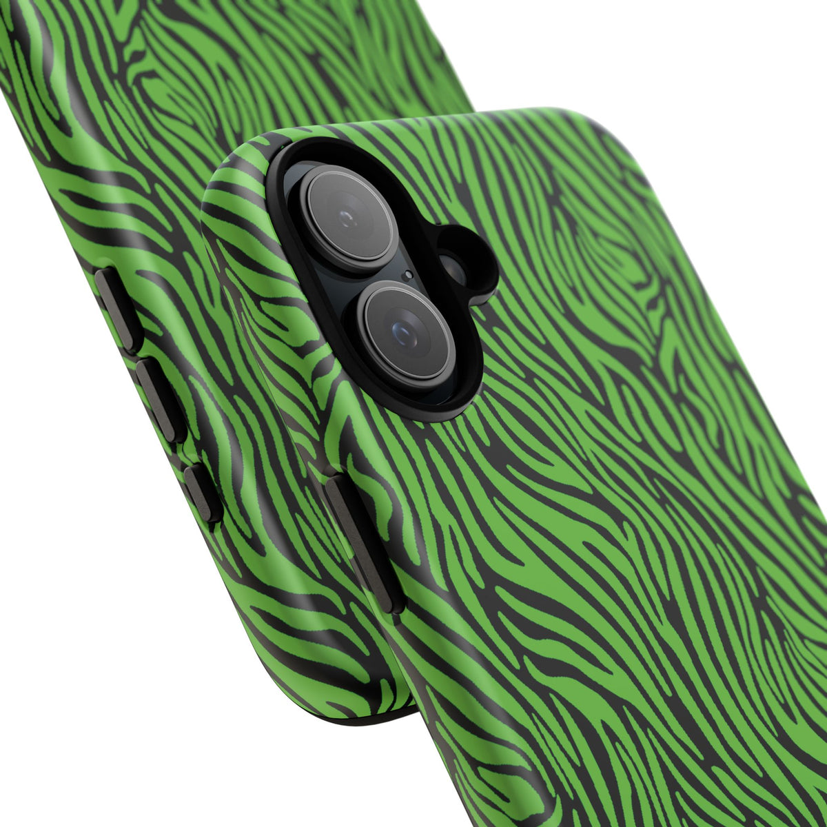 Neon Green Zebra Tough Phone Case iPhone, Galaxy, or Google Pixel
