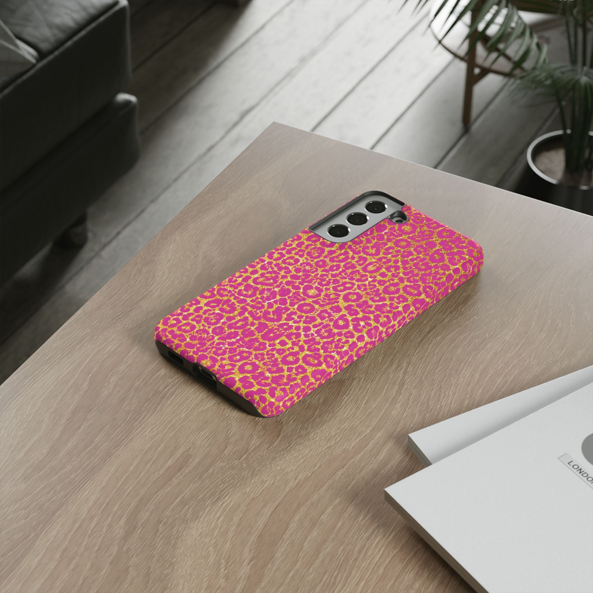 Pink Gold Leopard Tough Case for iPhone, Galaxy, or Google Pixel