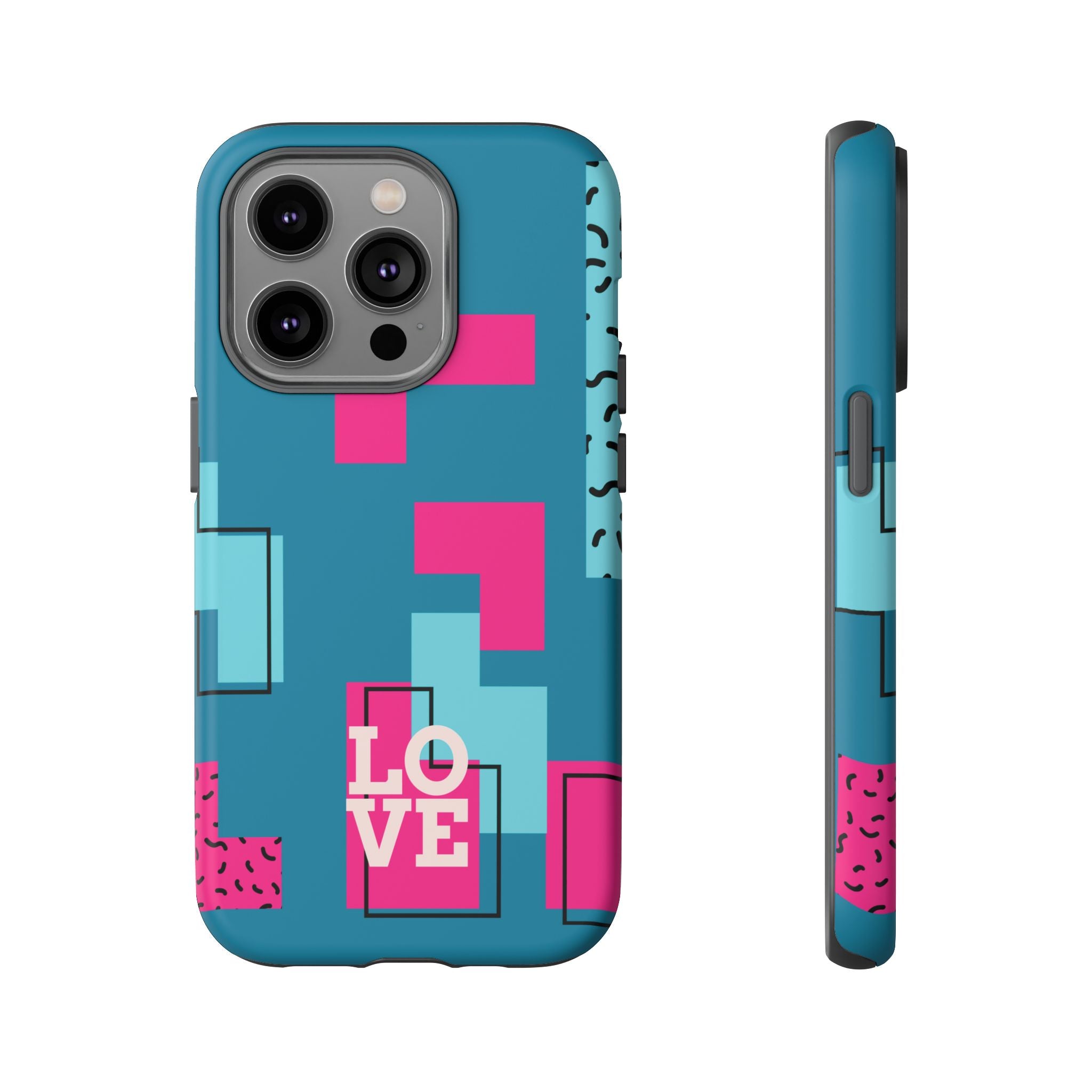 LOVE Teal Green Tough Phone Case for iPhone, Galaxy, or Google Pixel