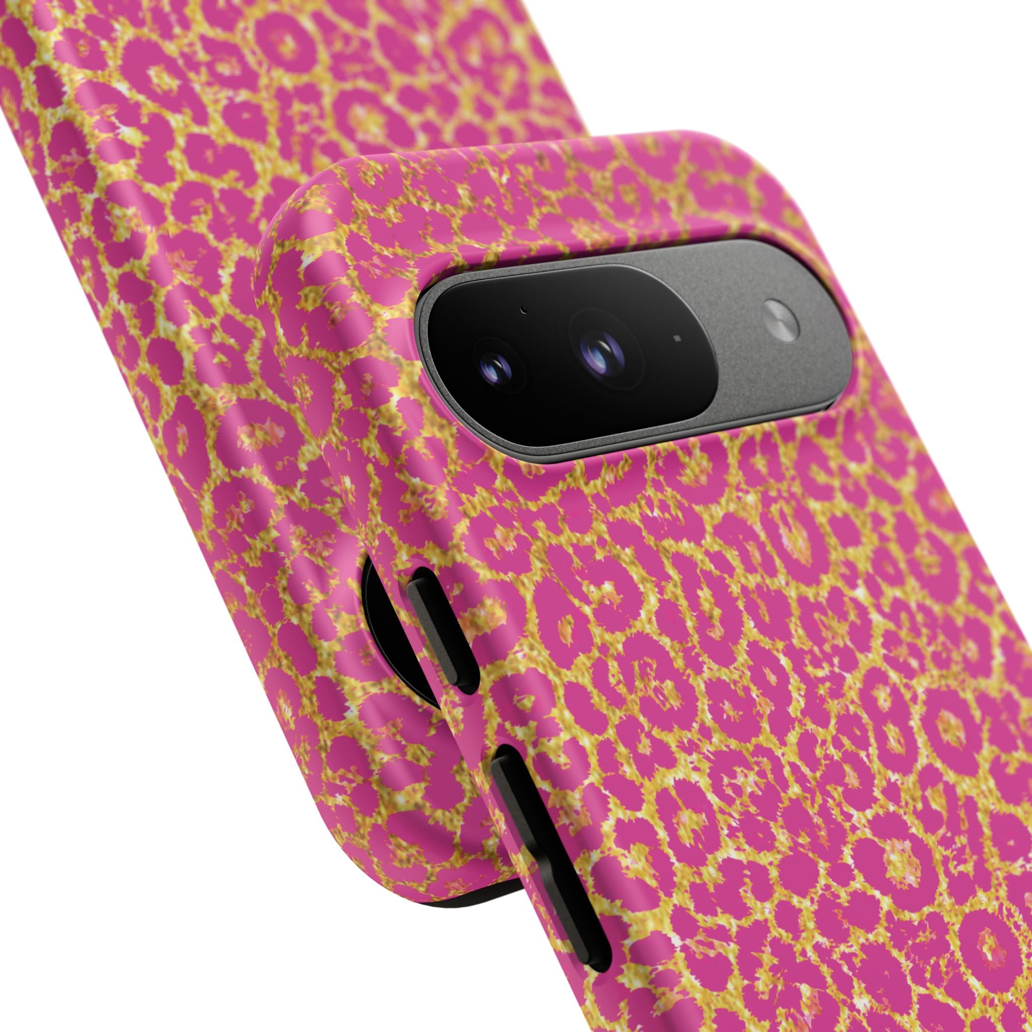Pink Gold Leopard Tough Case for iPhone, Galaxy, or Google Pixel