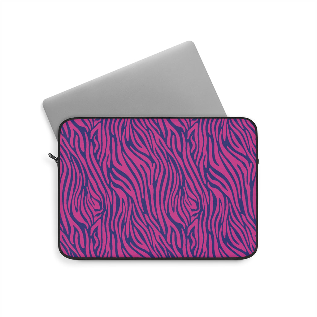 Zebra Print Pink Blue Laptop Sleeve