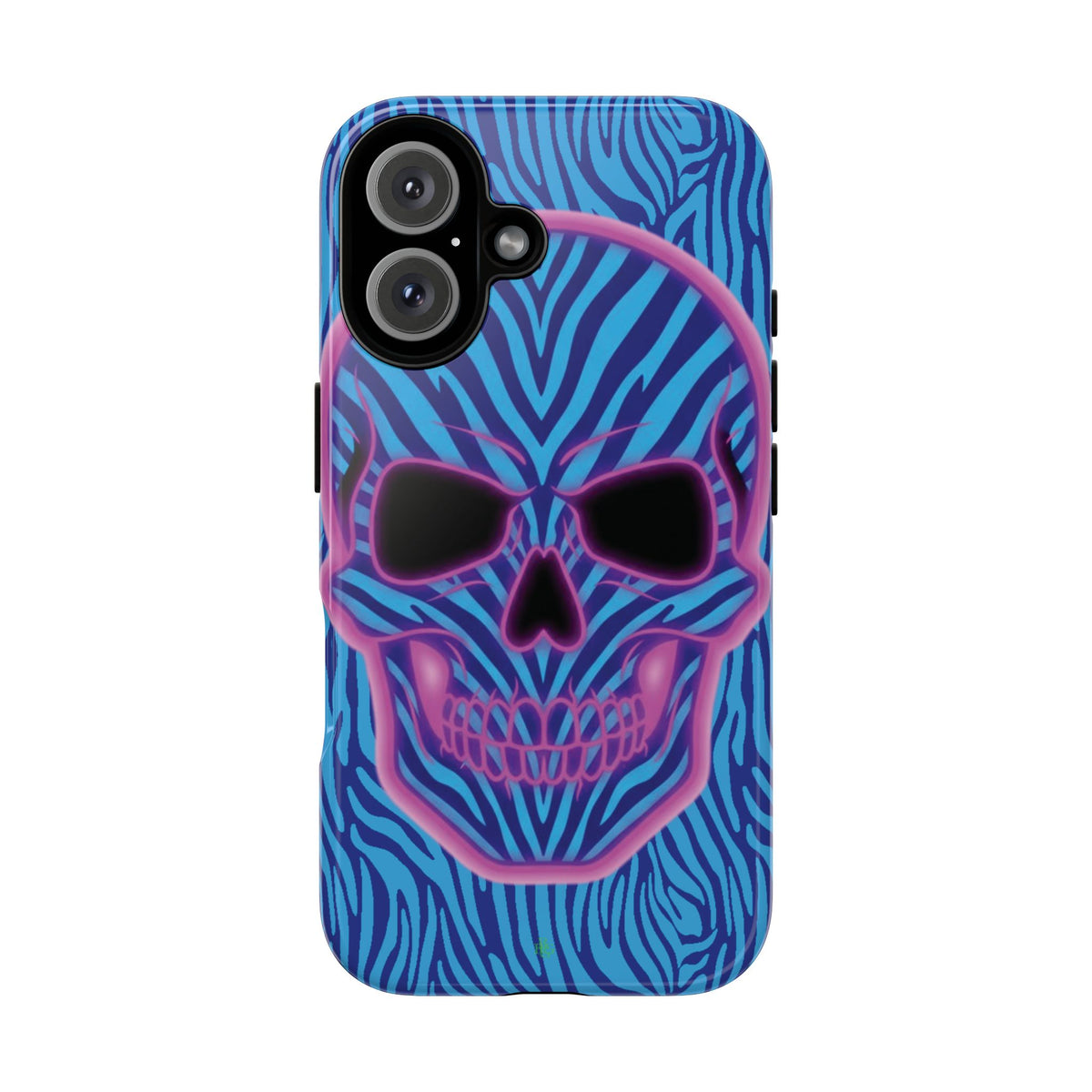 Neon Zebra Skull Tough Phone Case for iPhone, Galaxy, or Google Pixel
