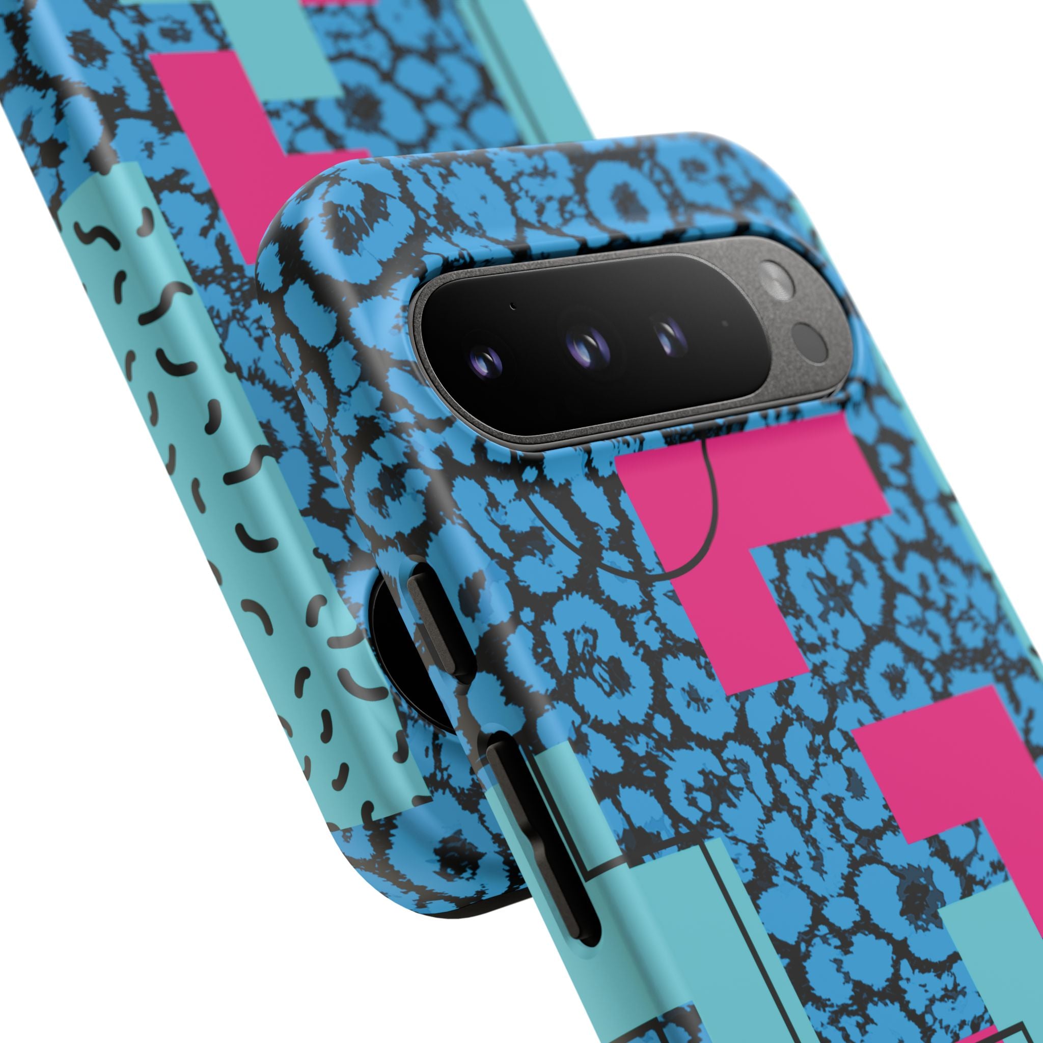 LOVE Blue Leopard 80s Vibe Tough Case for iPhone, Galaxy, or Google Pixel