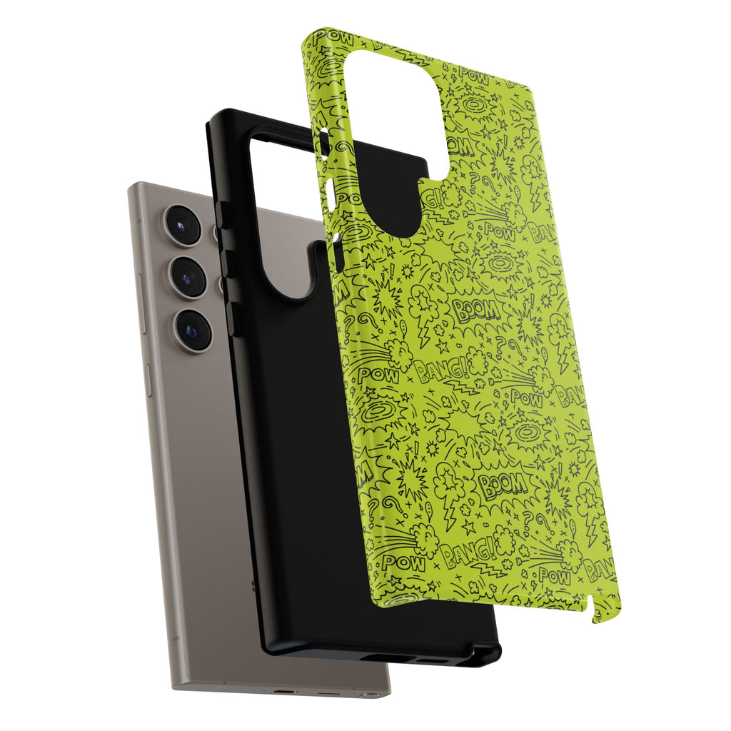 Neon Lime Wow Tough Case for iPhone, Galaxy, or Google Pixel