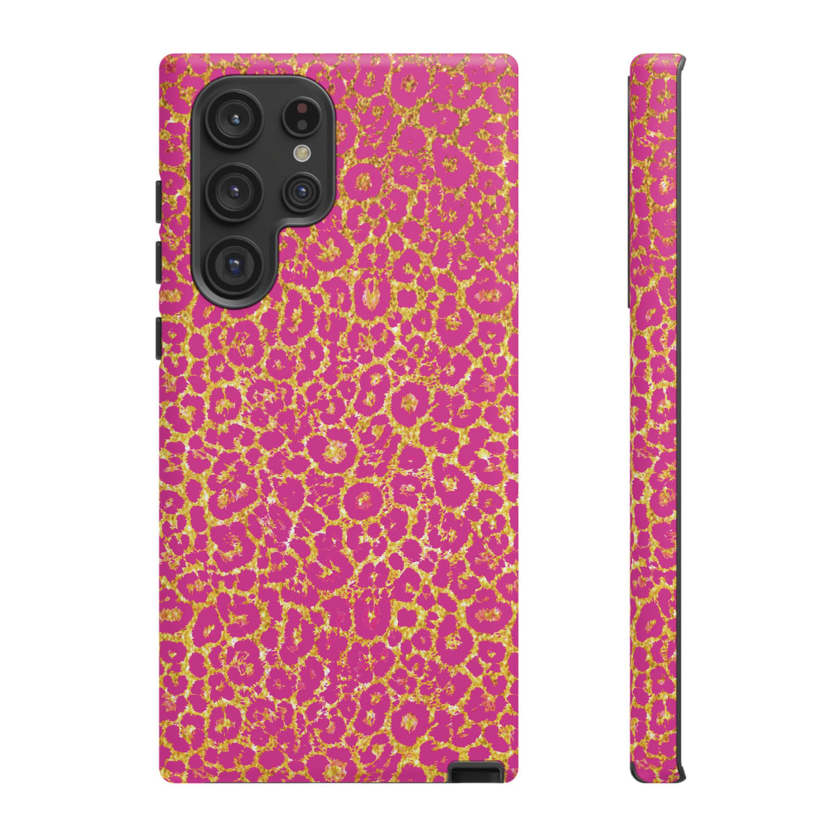 Pink Gold Leopard Tough Case for iPhone, Galaxy, or Google Pixel