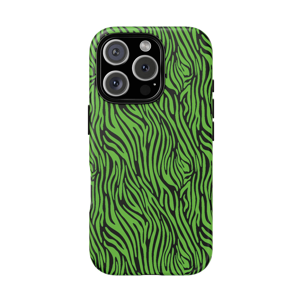 Neon Green Zebra Tough Phone Case iPhone, Galaxy, or Google Pixel