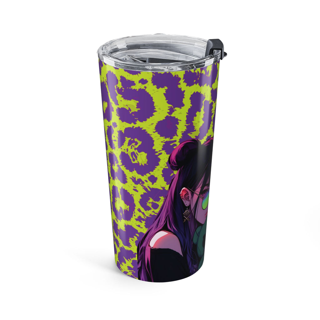 Purple Neon Lime Leopard Kz Tumbler 20oz