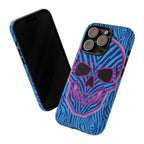 Neon Zebra Skull Tough Phone Case for iPhone, Galaxy, or Google Pixel