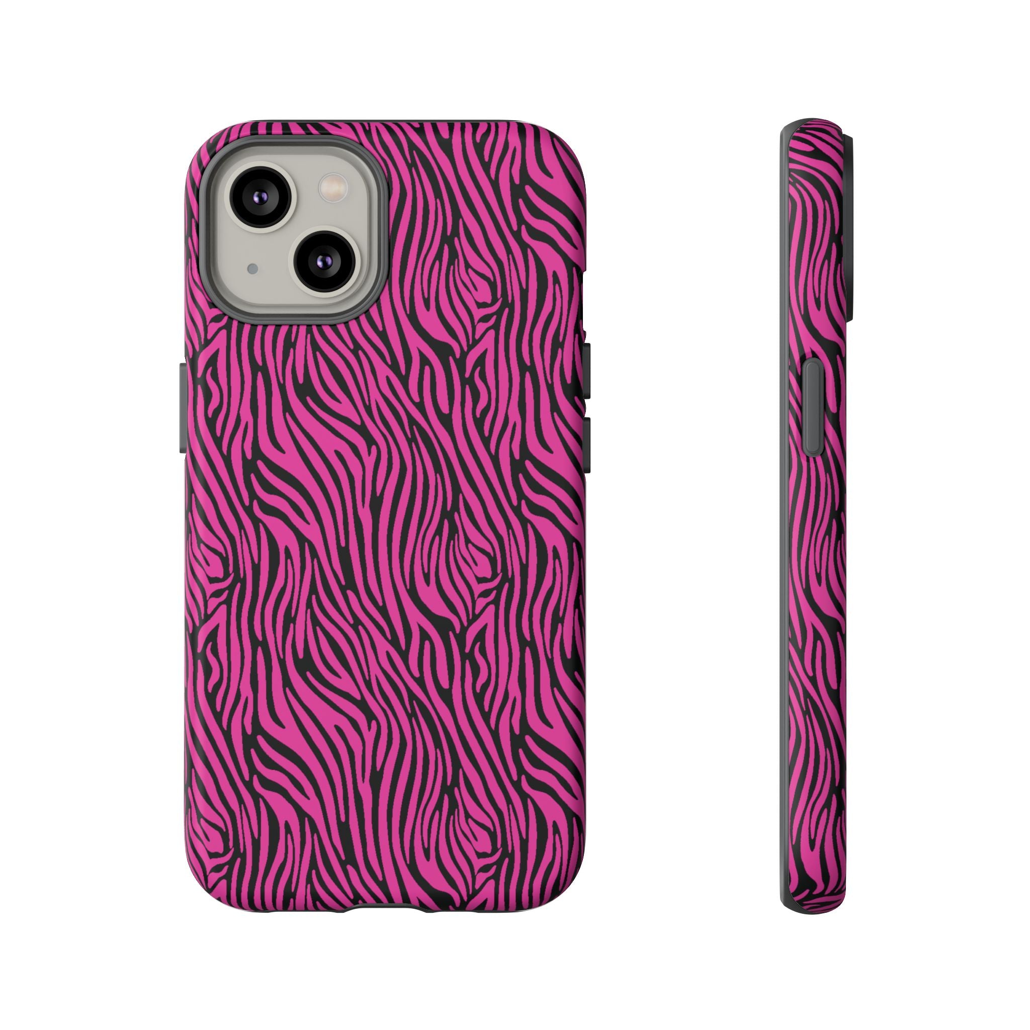 Pink Zebra Tough Phone Case for iPhone, Galaxy, or Google Pixel