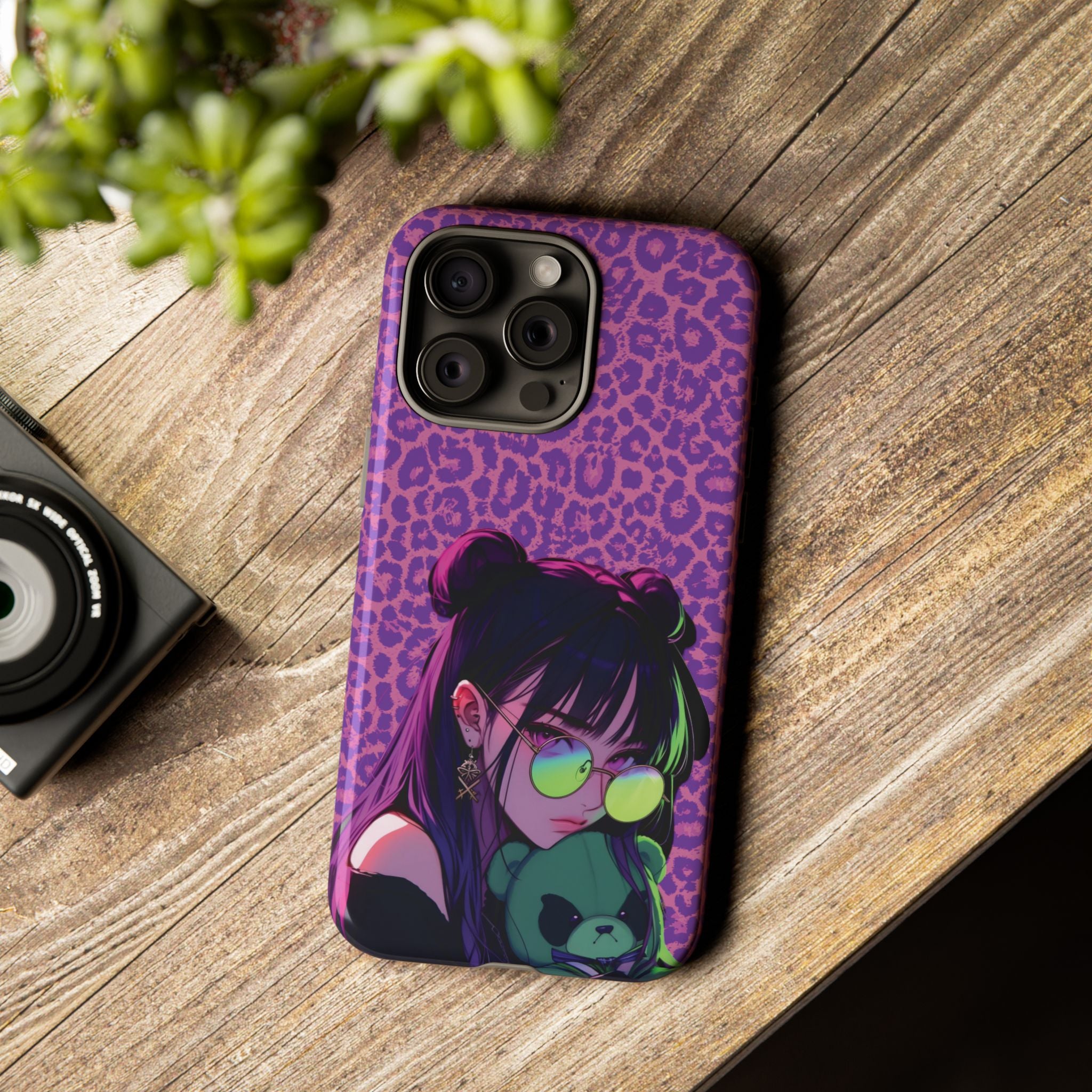 Purple Pink Leopard Kz iPhone, Galaxy and Google Tough Cases