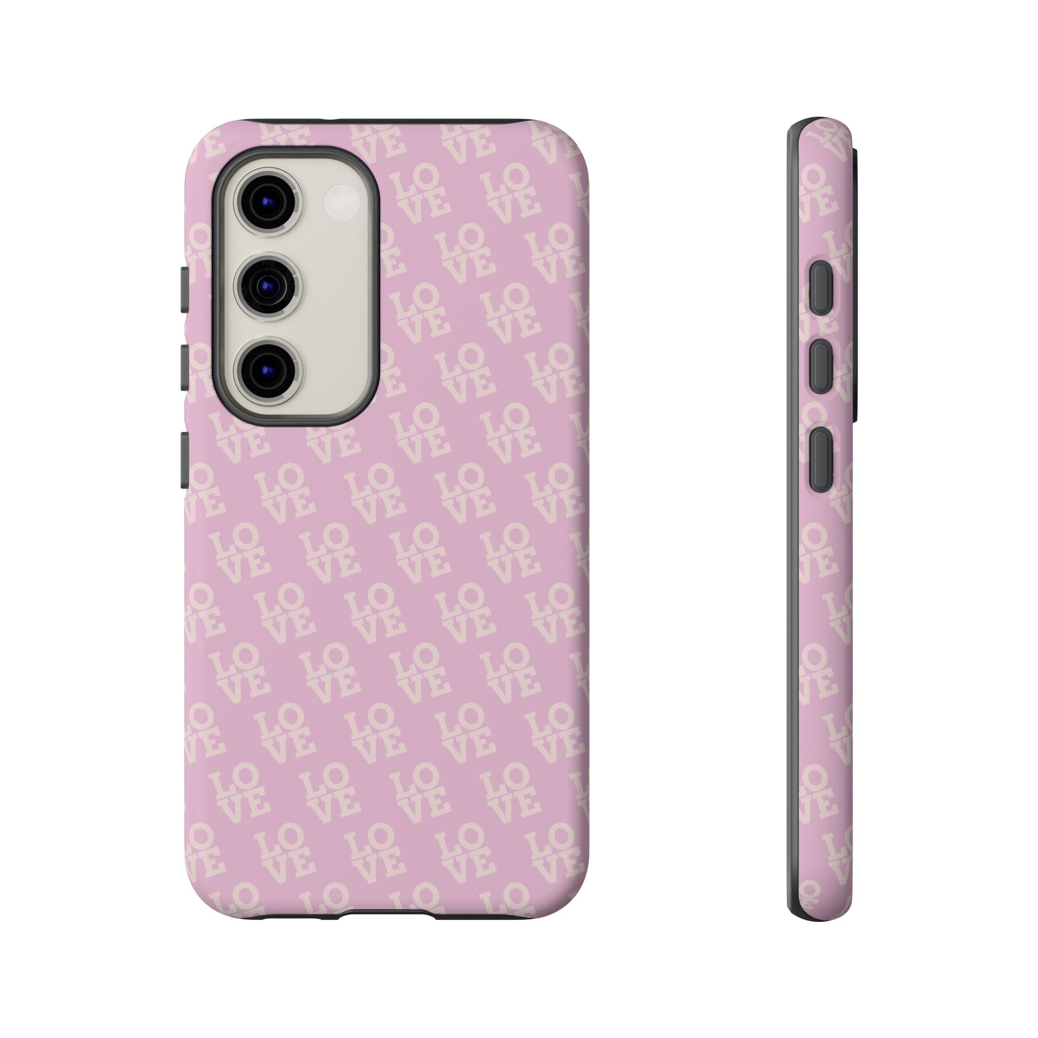 LOVE Pink Tough Phone Case for iPhone, Galaxy, or Google Pixel