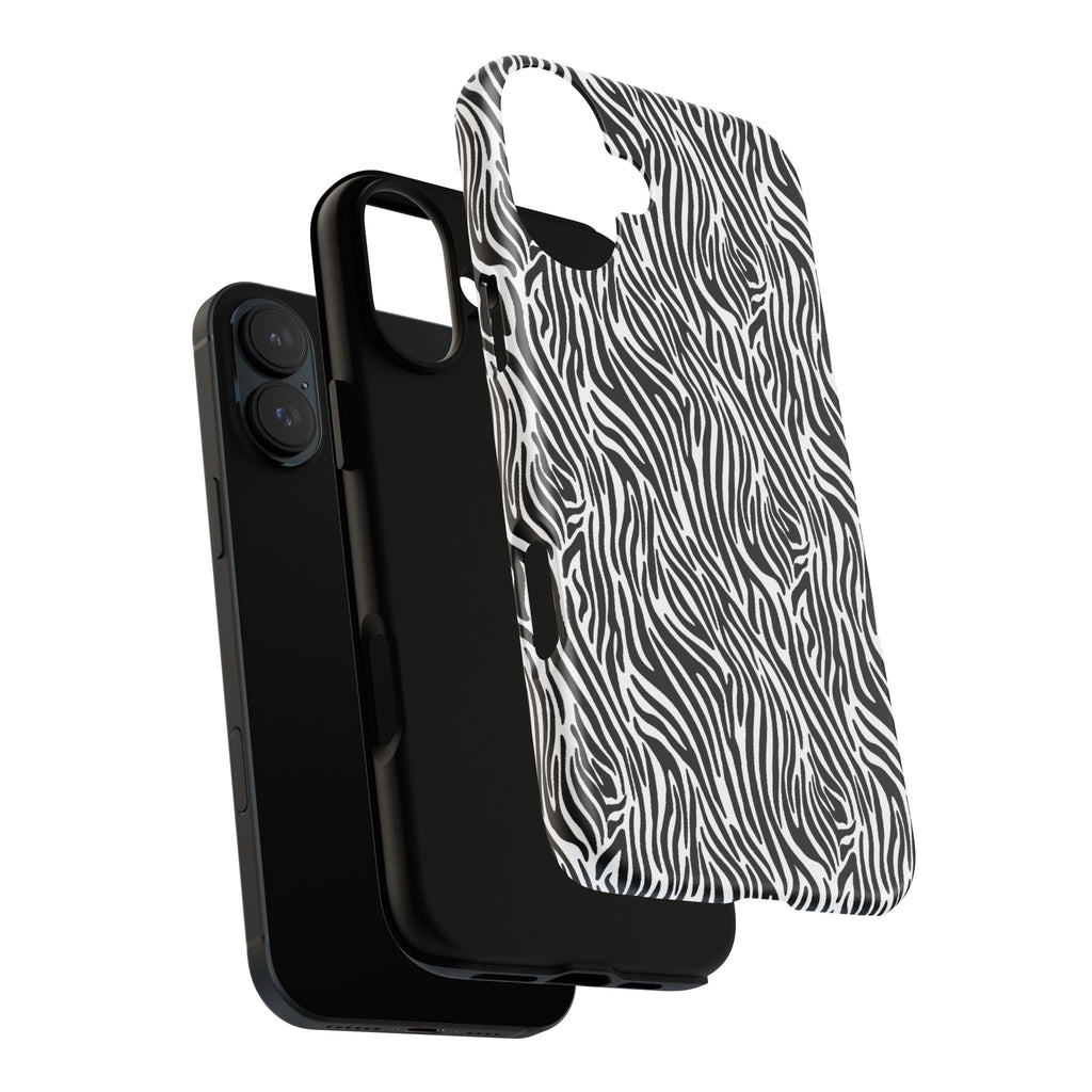 Black and White Zebra Print Tough Case iPhone, Galaxy and Google Pixel