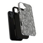 Black and White Zebra Print Tough Case iPhone, Galaxy and Google Pixel