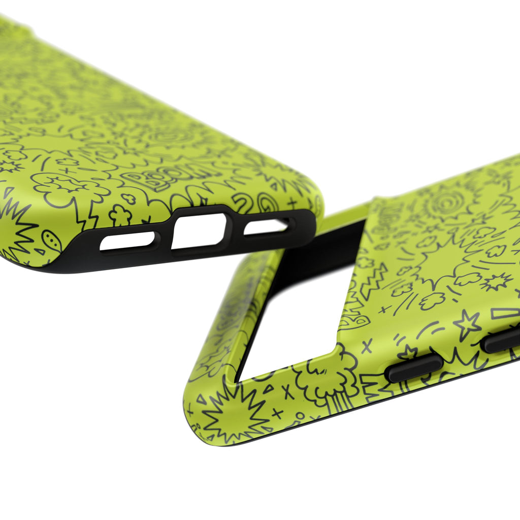 Neon Lime Wow Tough Case for iPhone, Galaxy, or Google Pixel
