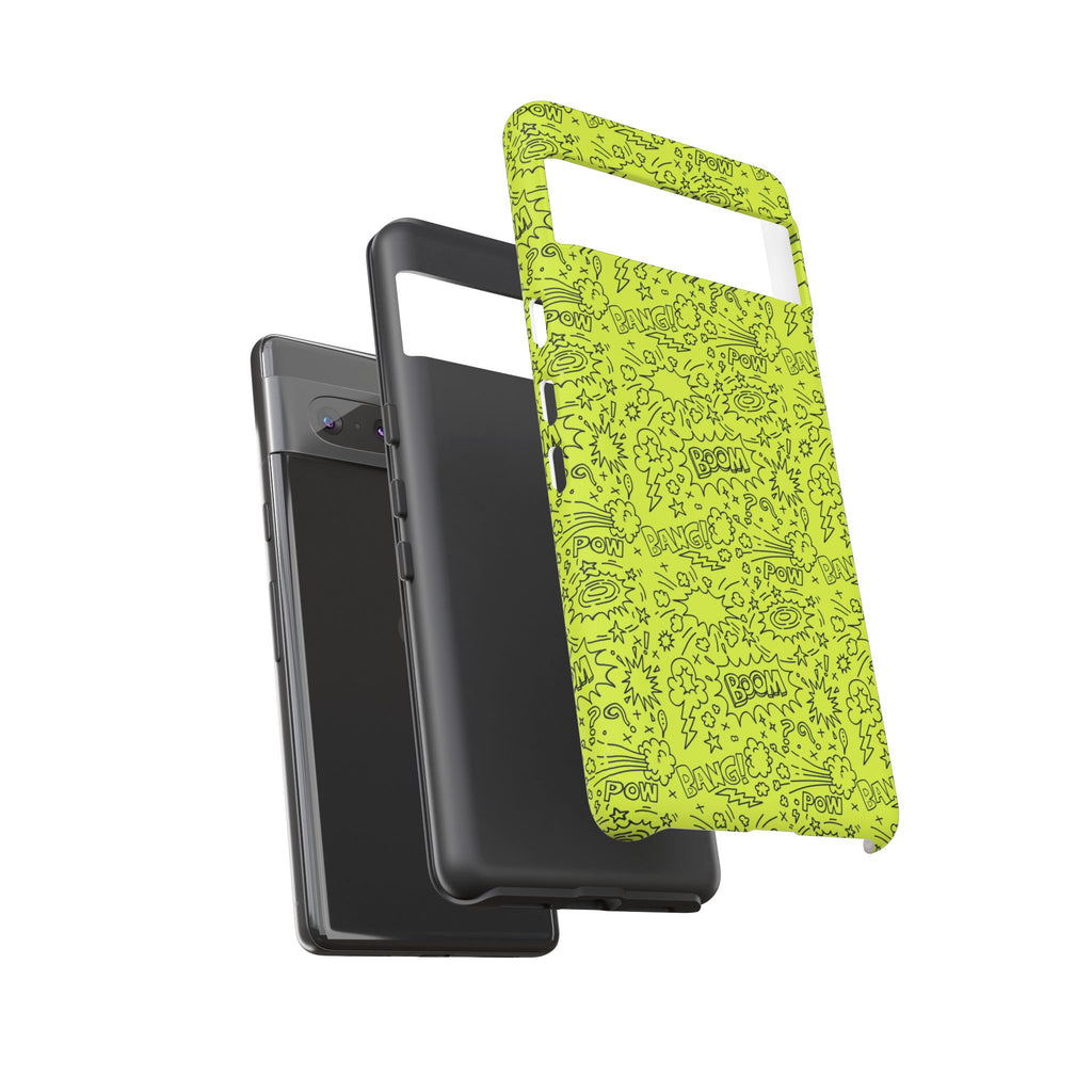 Neon Lime Wow Tough Case for iPhone, Galaxy, or Google Pixel