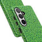 Neon Green Leopard Tough Phone Case for iPhone, Galaxy, or Google Pixel