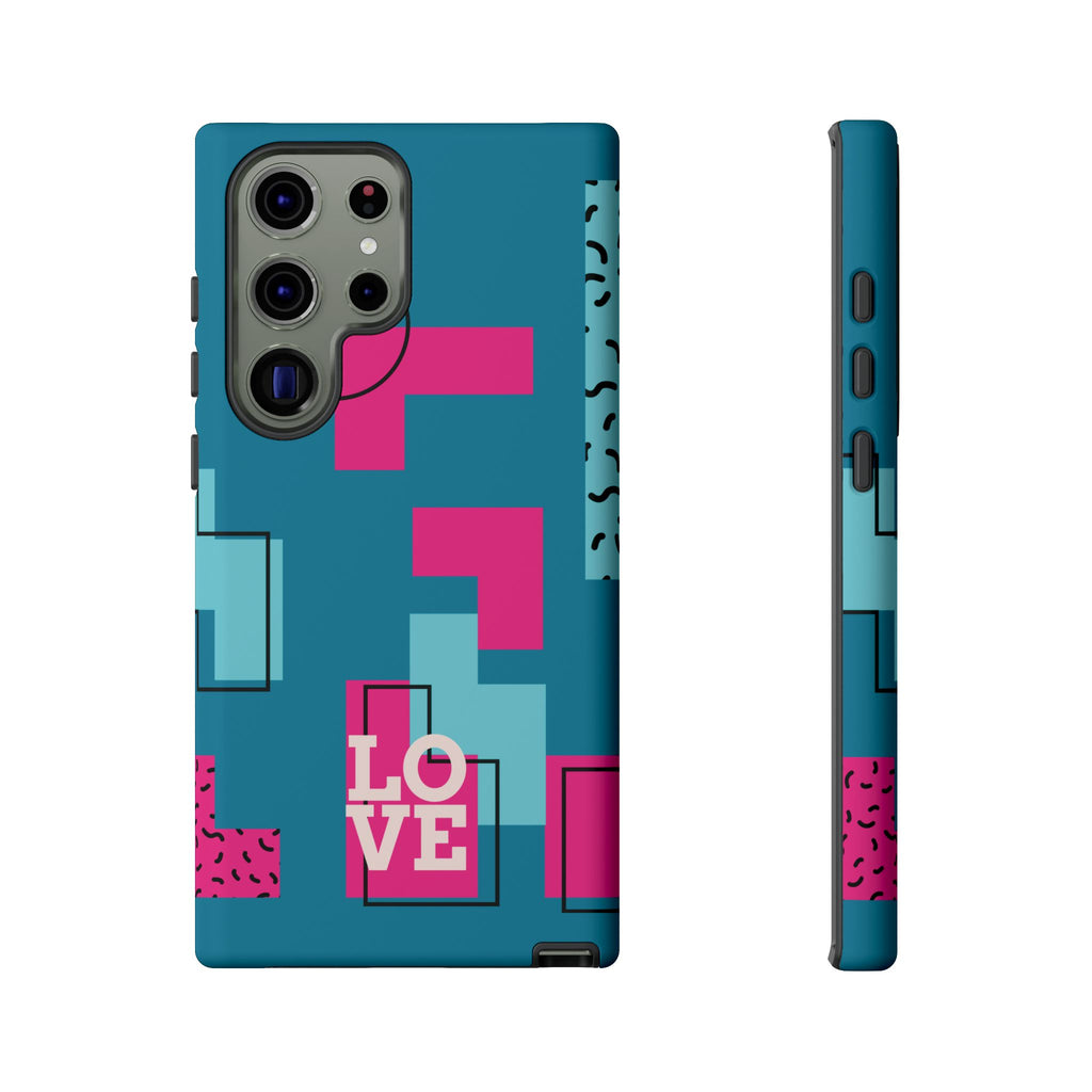 LOVE Teal Green Tough Phone Case for iPhone, Galaxy, or Google Pixel