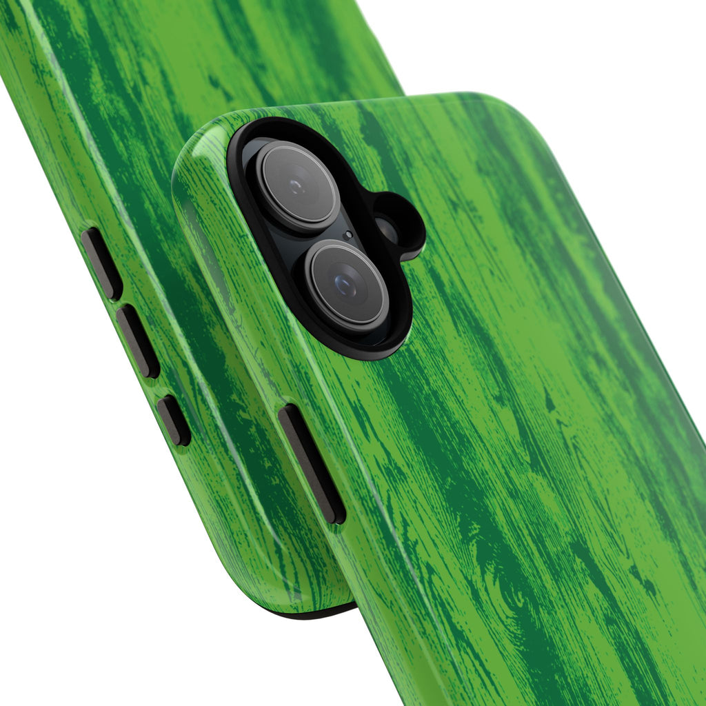 Neon Green Wood Tough Phone Case iPhone, Galaxy, or Google Pixel