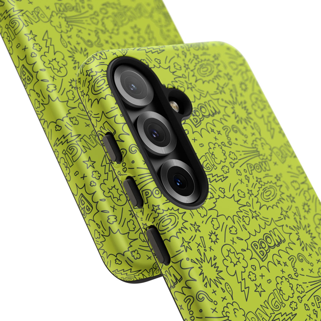 Neon Lime Wow Tough Case for iPhone, Galaxy, or Google Pixel