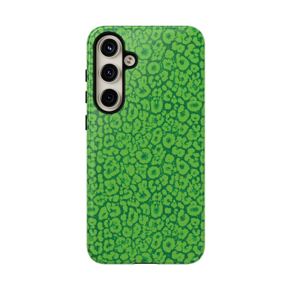 Neon Green Leopard Tough Phone Case for iPhone, Galaxy, or Google Pixel
