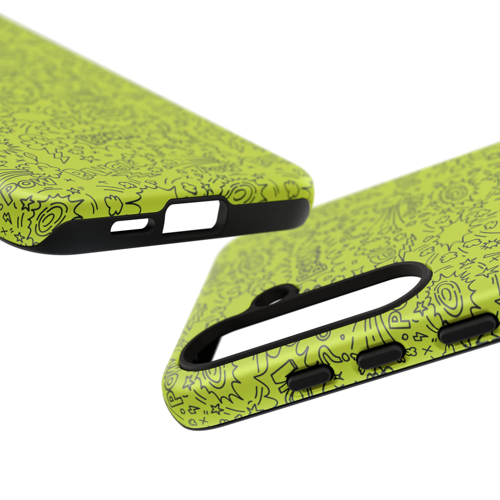 Neon Lime Wow Tough Case for iPhone, Galaxy, or Google Pixel