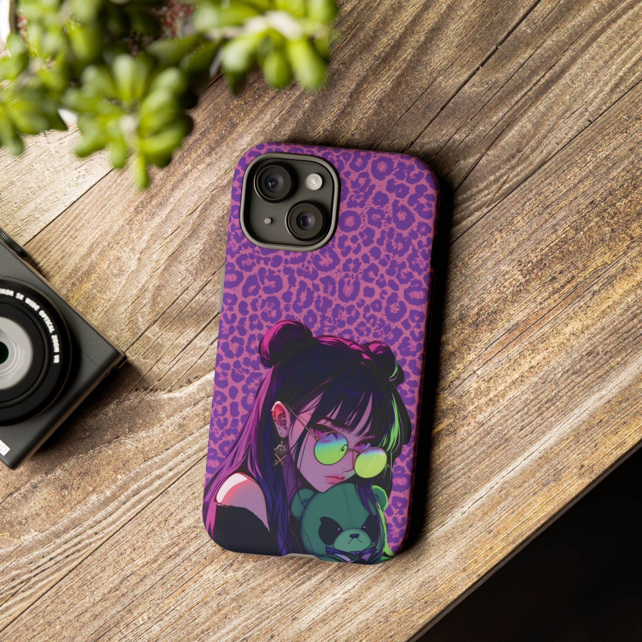 Purple Pink Leopard Kz iPhone, Galaxy and Google Tough Cases
