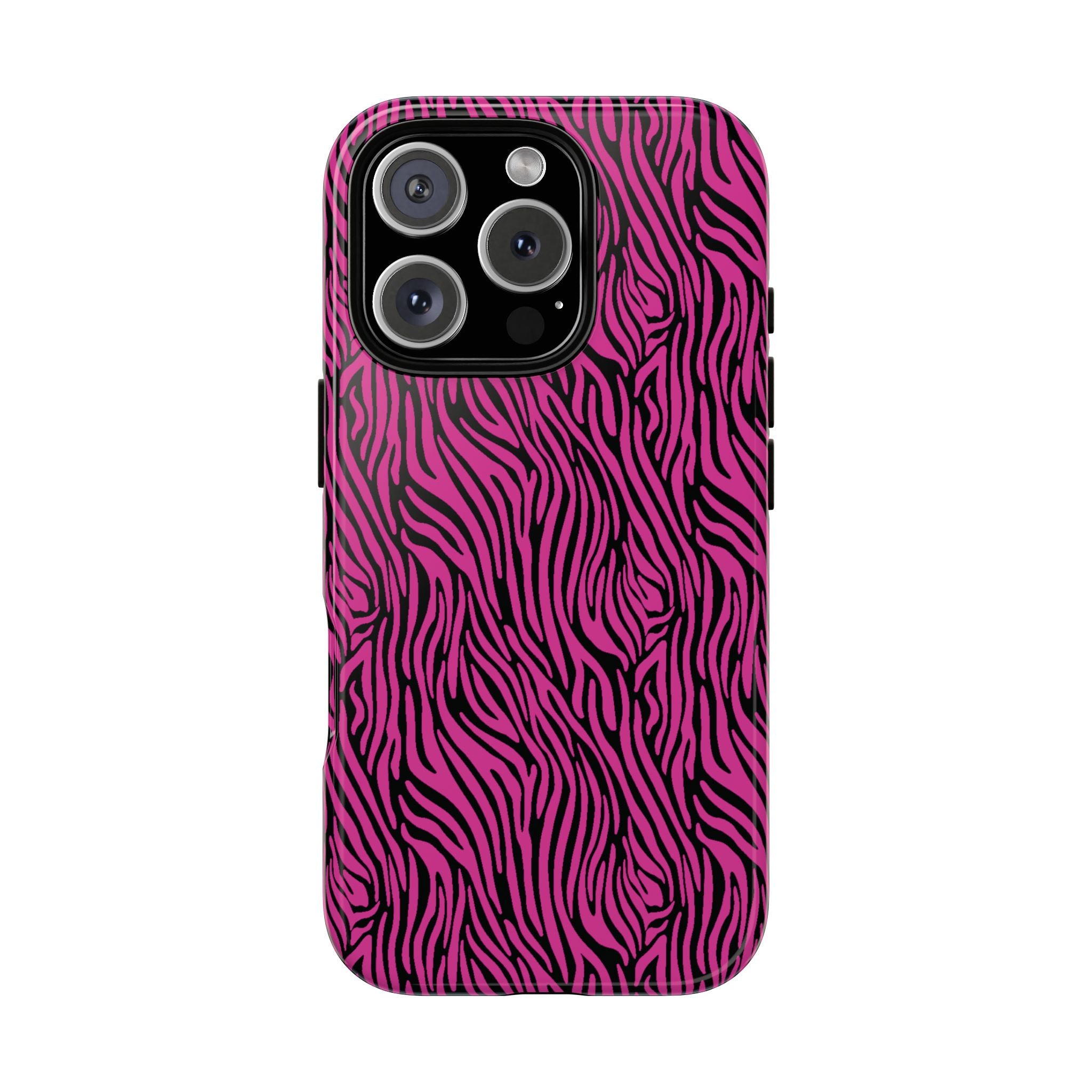 Pink Zebra Tough Phone Case for iPhone, Galaxy, or Google Pixel