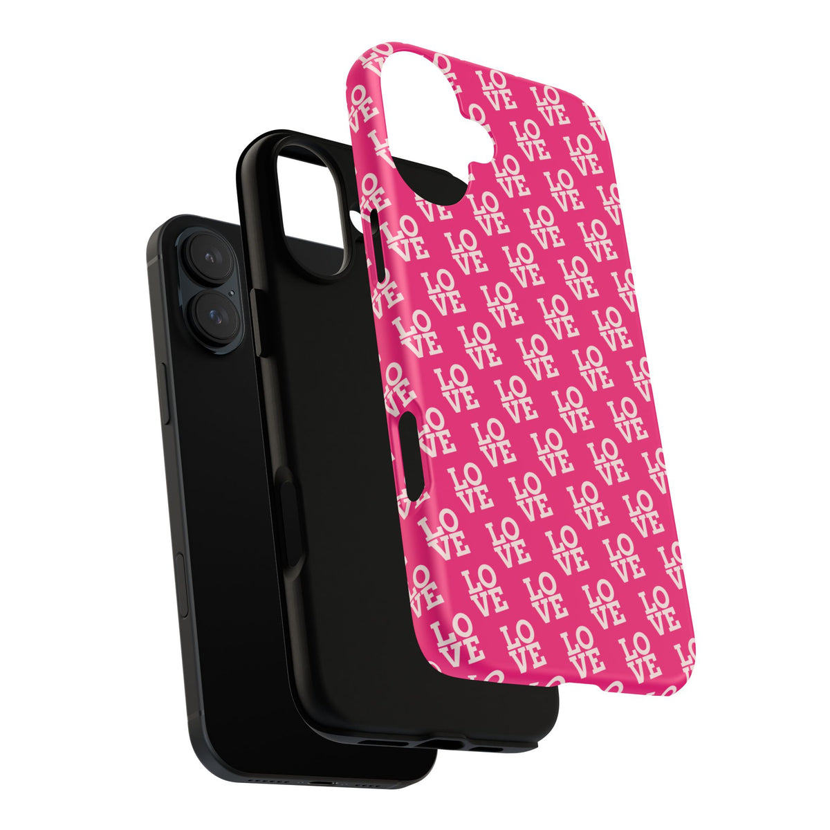 Vibrant Pink LOVE Tough Case iPhone, Galaxy, or Google Pixel