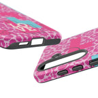 Retro Love Pink Leopard RG Tough Phone Case for iPhone, Galaxy, or Google Pixel
