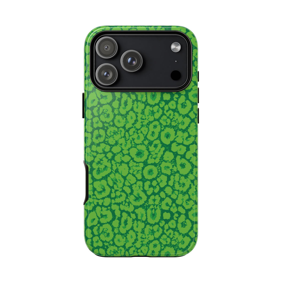 Neon Green Leopard Tough Phone Case for iPhone, Galaxy, or Google Pixel