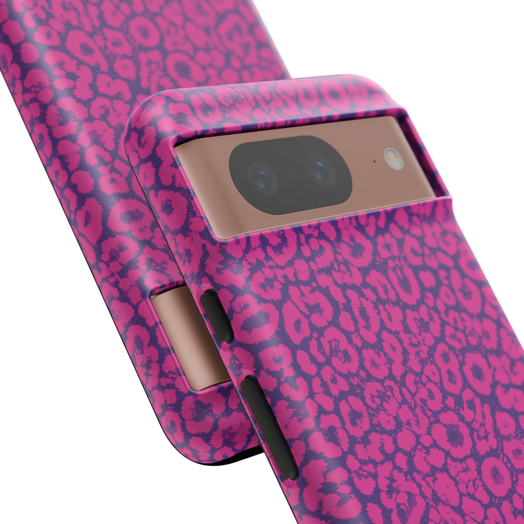 Pink Purple Leopard Tough Phone Case iPhone, Galaxy and Google Pixel